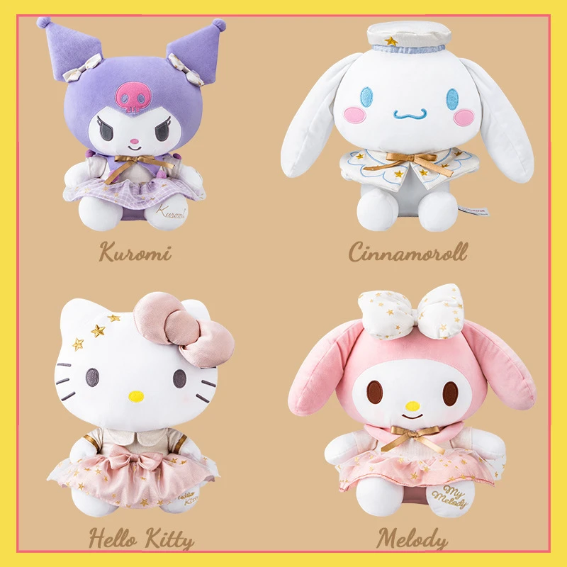 

New Sanrio Kawaii Hello Kitty Kuromi Melody Cinnamoroll Cartoon Cute Stuffed Toys Plushier Soft Pillow Birthday Gift Plush Dolls