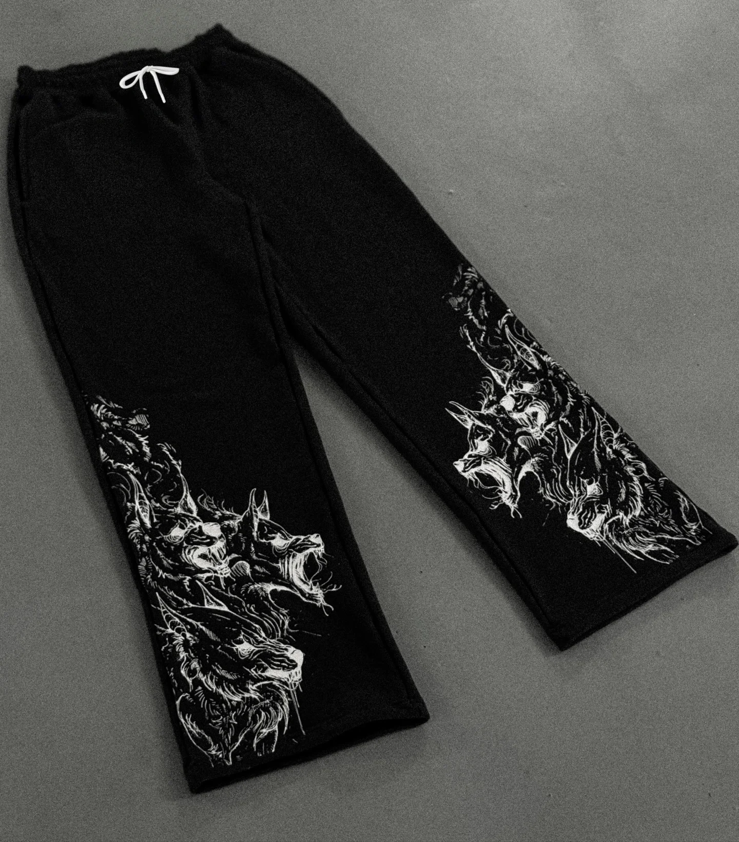 2026 Y2K Schwarz-Weiße Totenkopf-Gothic-Freizeithose Herren Amerikanische Retro-Punk-Dunkel-Jogginghose Harajuku-Trend-Sweatpants – Detail 8
