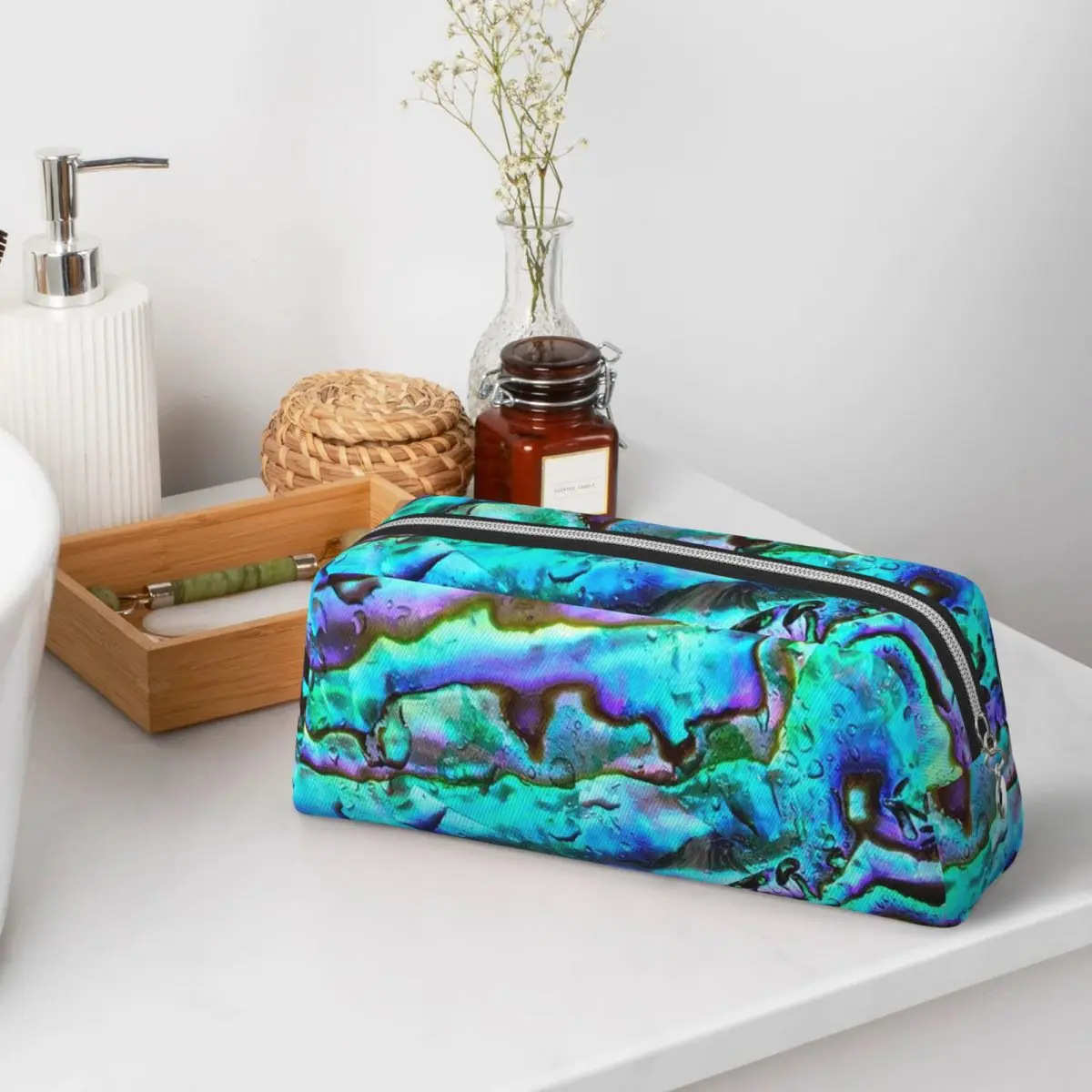 Abalone Shell Pattern Up Close Pencil Cases for Students School Pen Box Pencil Bag Pencil Pouch Storage Stationery Supplies