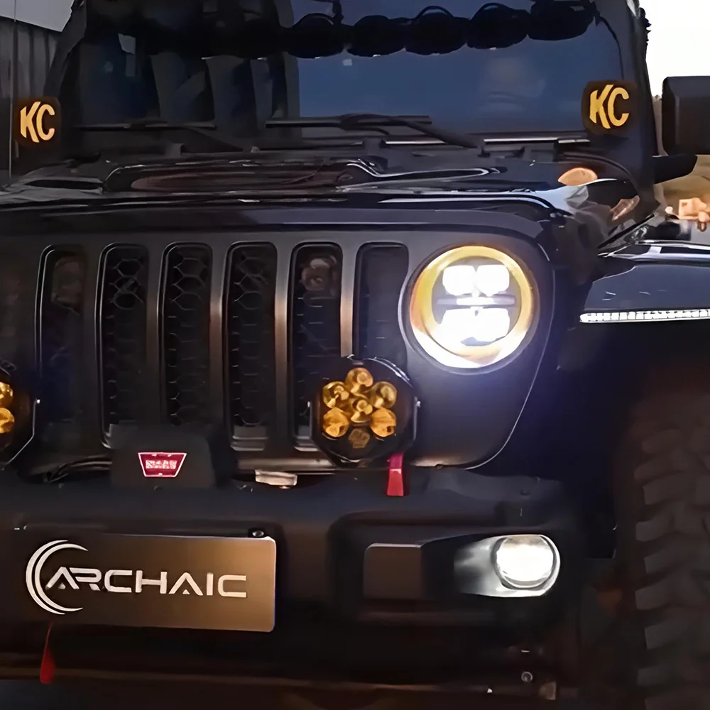 

Для Jeep Wrangler JL 2018-2024 автомобильные передние фонари в сборе, обновленные автомобильные фары, динамический четырехпроектора, светодиодные линзы, аксессуары