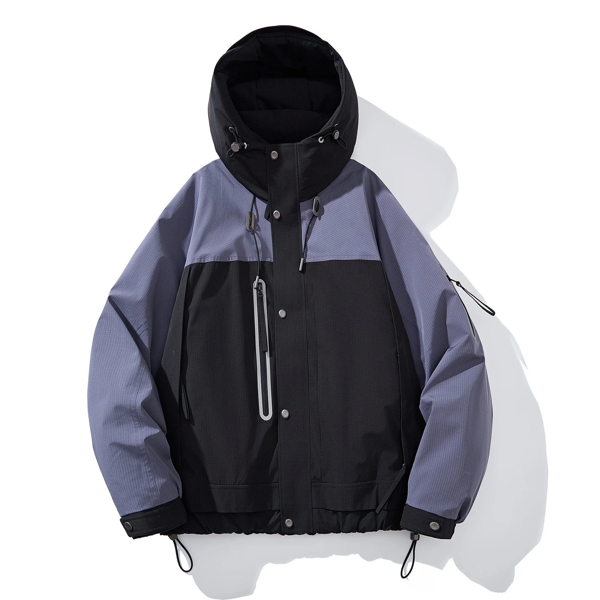 

American Sle Thiened Hooded down Jaet Men's Warmth proof Patchwork Workwear Faion Urban Casual Sle