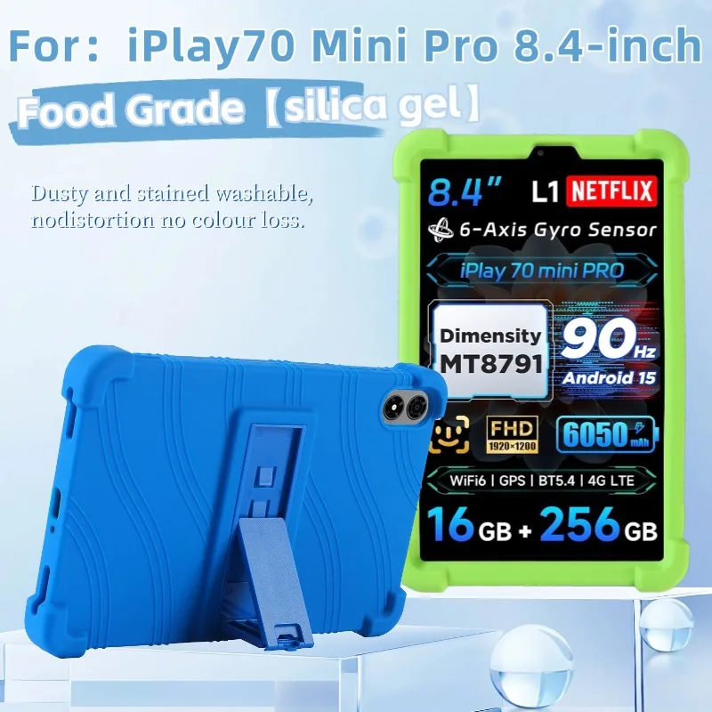 

Защитный чехол-подставка для планшета iPlay70 Mini Pro с диагональю 8,4 дюйма, с 4 амортизирующими воздушными подушками и защитным дизайном для детей.