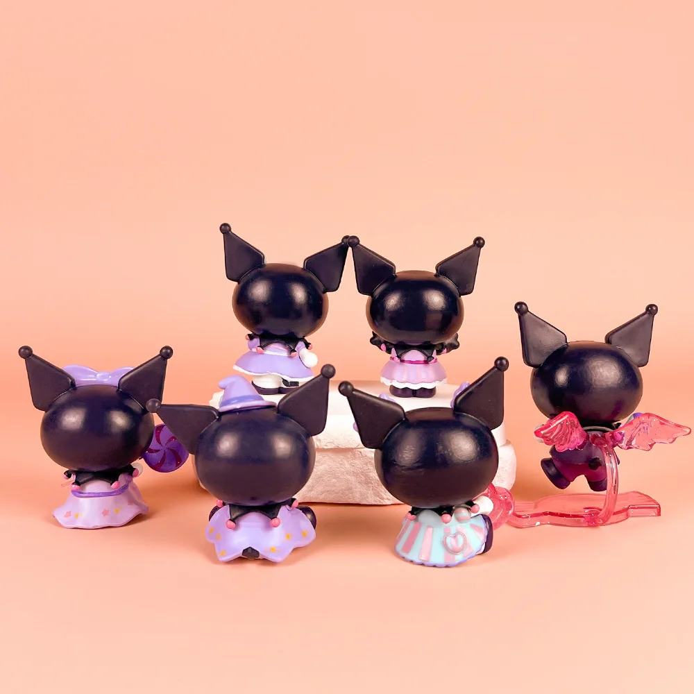 6 sztuk/zestaw Sanrio pudełko z niespodzianką Kuromi figurek z Anime bez torebki z lalki Anime cukrowej-niespodzianka słodka kolekcja modeli zabawka