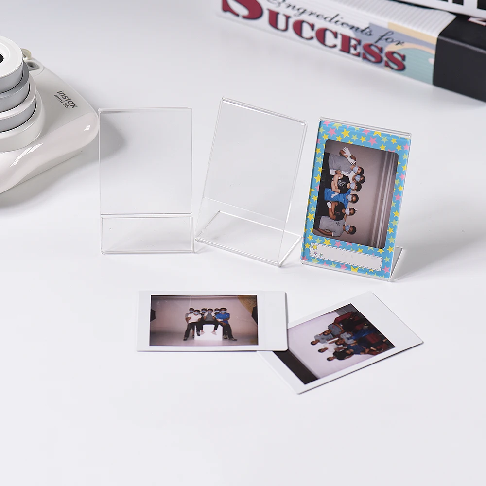 1/2/3/6Pcs 3 Inch L-shape Photo Frame Acrylic Transparent Mini Stand For Fujifilm Instax Mini 12 11 40 90 7+ Film Camera Picture