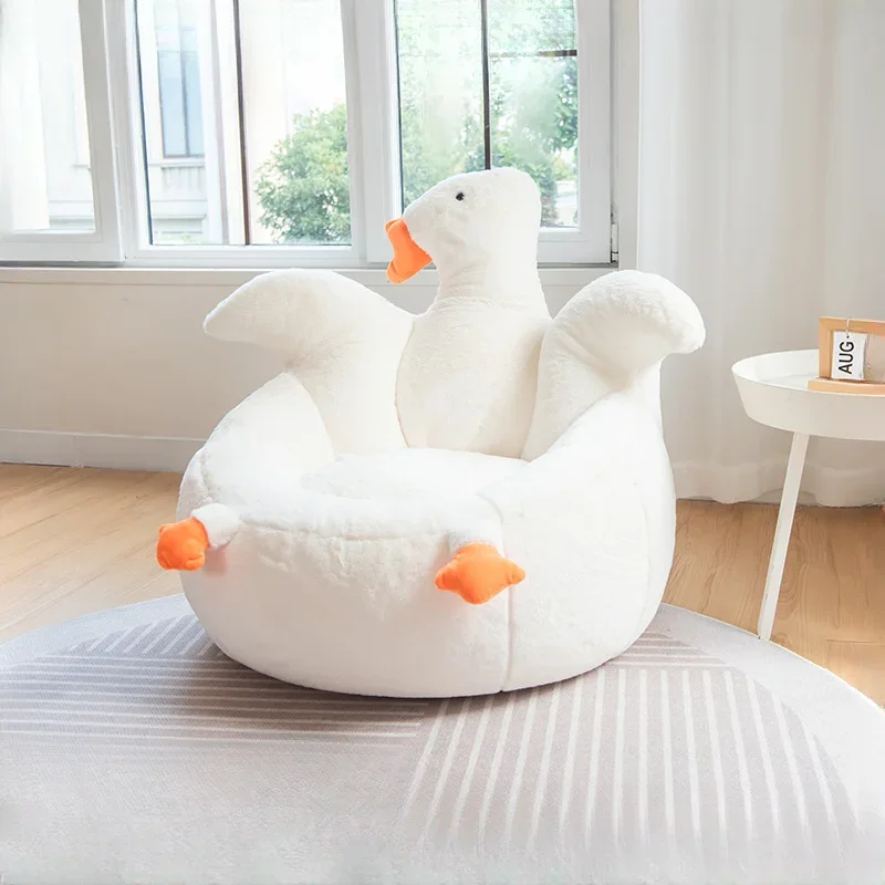 

Big White Goose Lazy Sofa Bean Bag Tatami Girls' Small Bedroom Reading Entertainment Children's Sofa Lazy Chair