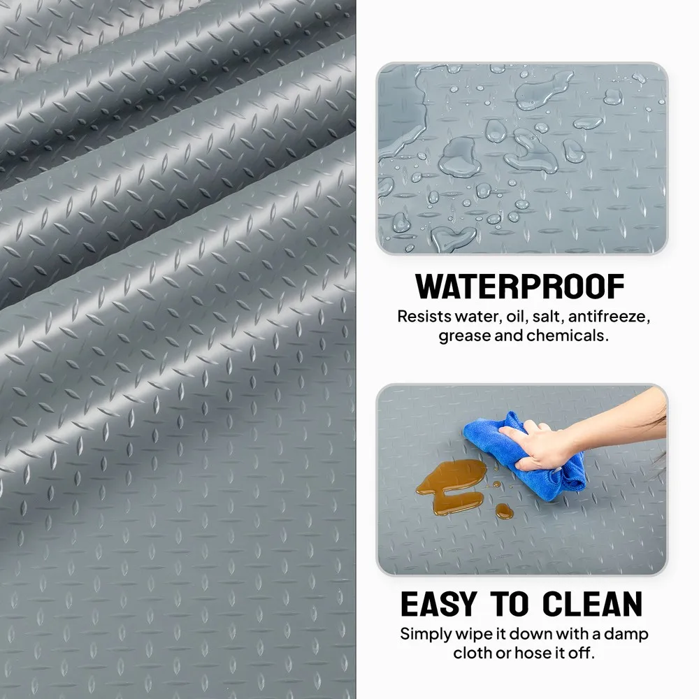 7.5 x 20ft 2mm Garage Floor Mat Garage Flooring Roll Non Slip Waterproof Gray