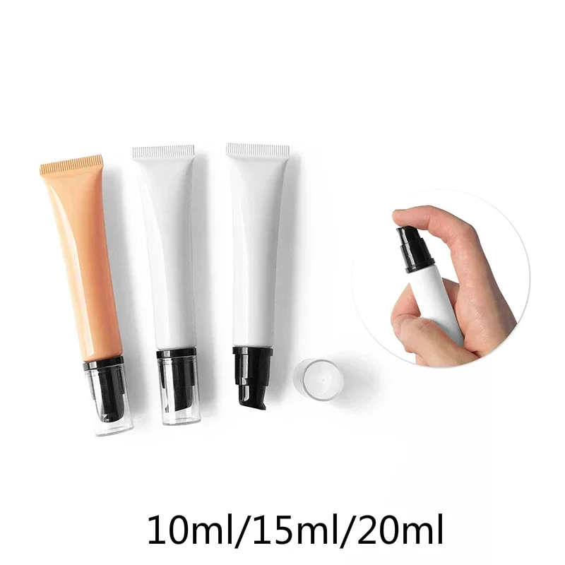 

10g 15ml 20ml Empty Cosmetics Cream Airless Pump Bottle Essential Oil Container Soft Tube White Yellow Refillable Container