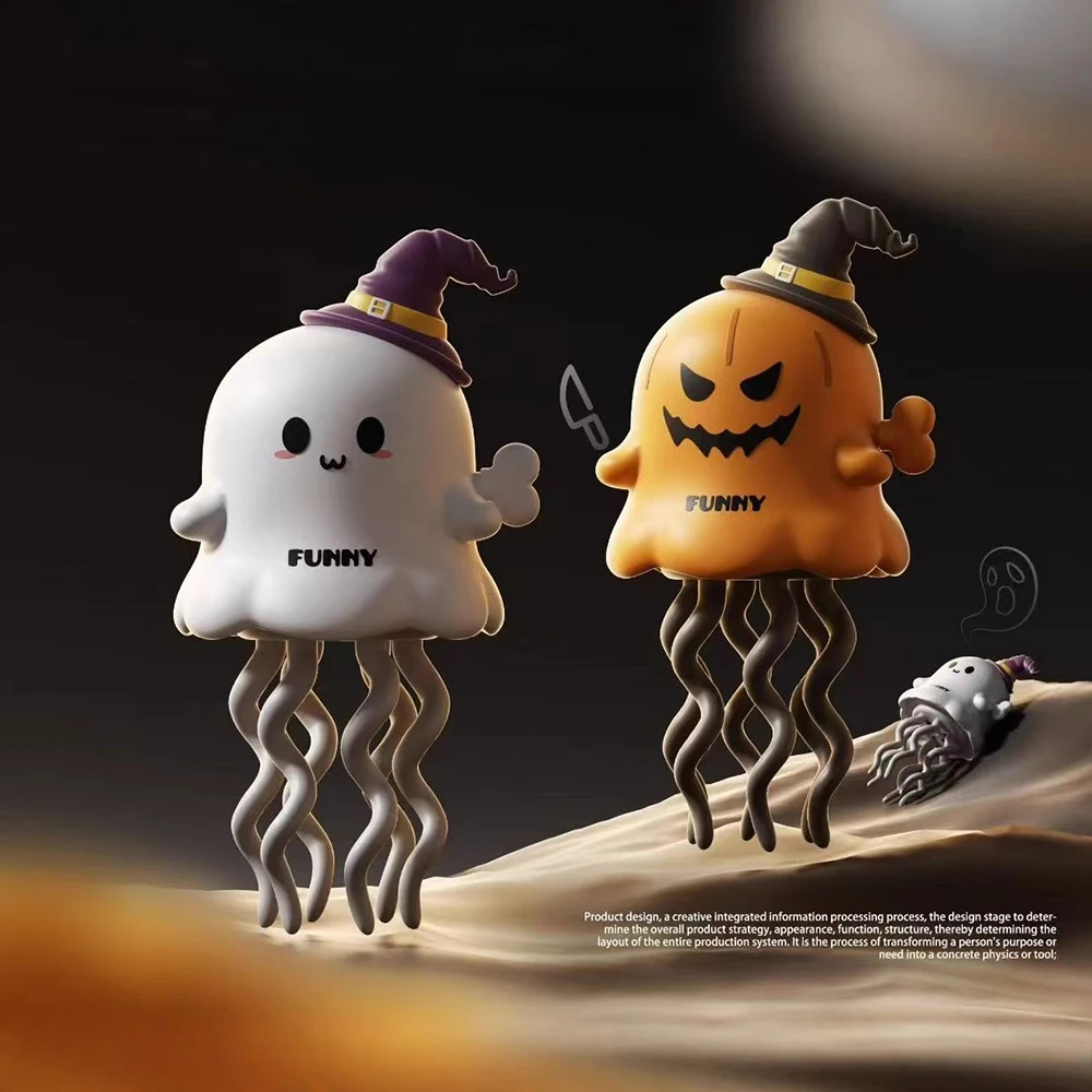 Cute Desktop Ornaments Halloween Magic Dancing Ghost Twist Clockwork Slide Unzip Children's Puzzle Toys Christmas Gifts for Kids