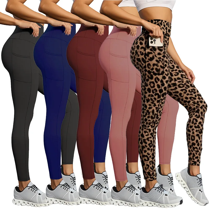 

Super Soft Sports Leggings with Pockets for Women High Waisted Workout Yoga Running Push Up Gym Fitness Women's Tight Pants