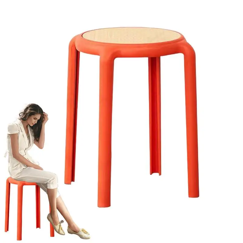 

Stackable Stool Backless Round Seating Round Stackable Bar Stool Dining Stool PP Stackable For Classroom Home Bar Restaurant