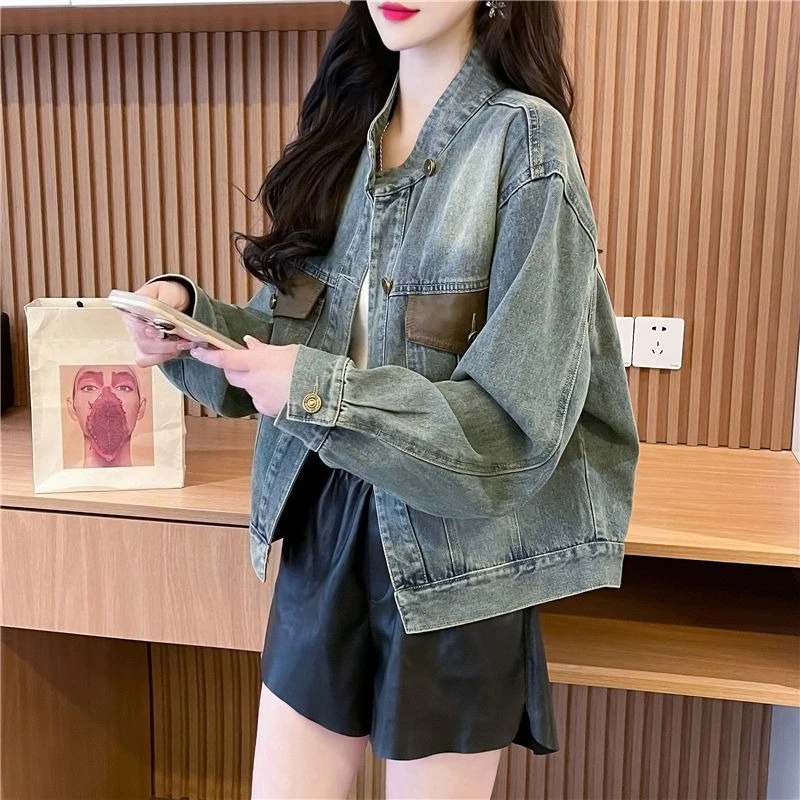 

Women's Loose Short Denim Jacket 2025 Spring Autumn Trendy Fashionable Cute Age Defying Design for Petite Women
