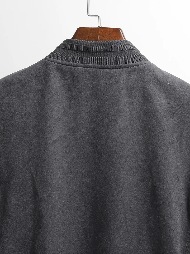 

Замшевый джет, мужская весенне-осенняя деловая повседневная рабочая одежда с бейсбольным воротником, модная легкая молодежная одежда со стойкой