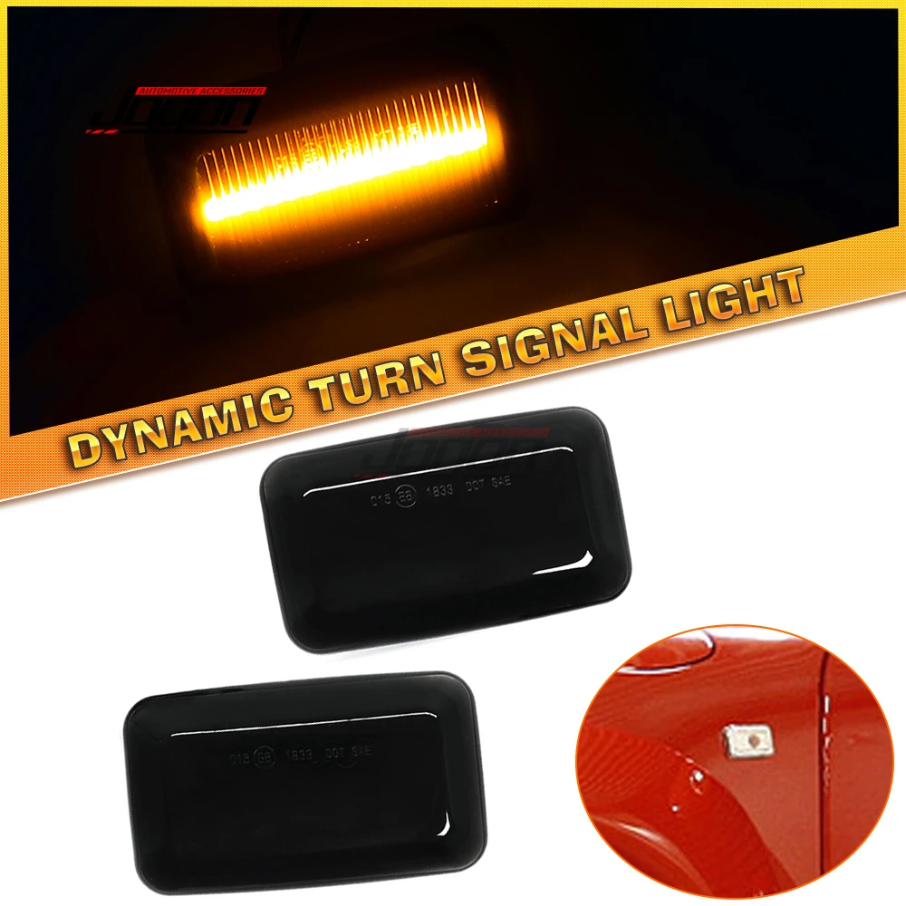 2pcs LED Turn Signal Light Dynamic Side Fender Marker Sequential Lamp Cover Trim For Porsche 968 Cabriolet 959/ 944/ 924/ 911