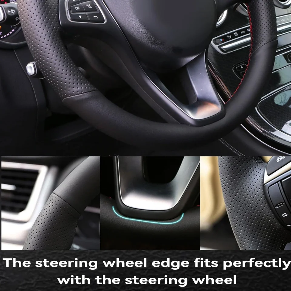 Maßgefertigter Auto-Lenkradbezug 320i 325i 330i 335i E87 120i 130i 120d Rutschfester Handgenähter Lenkradüberzug für BMW E90 – Detail 2