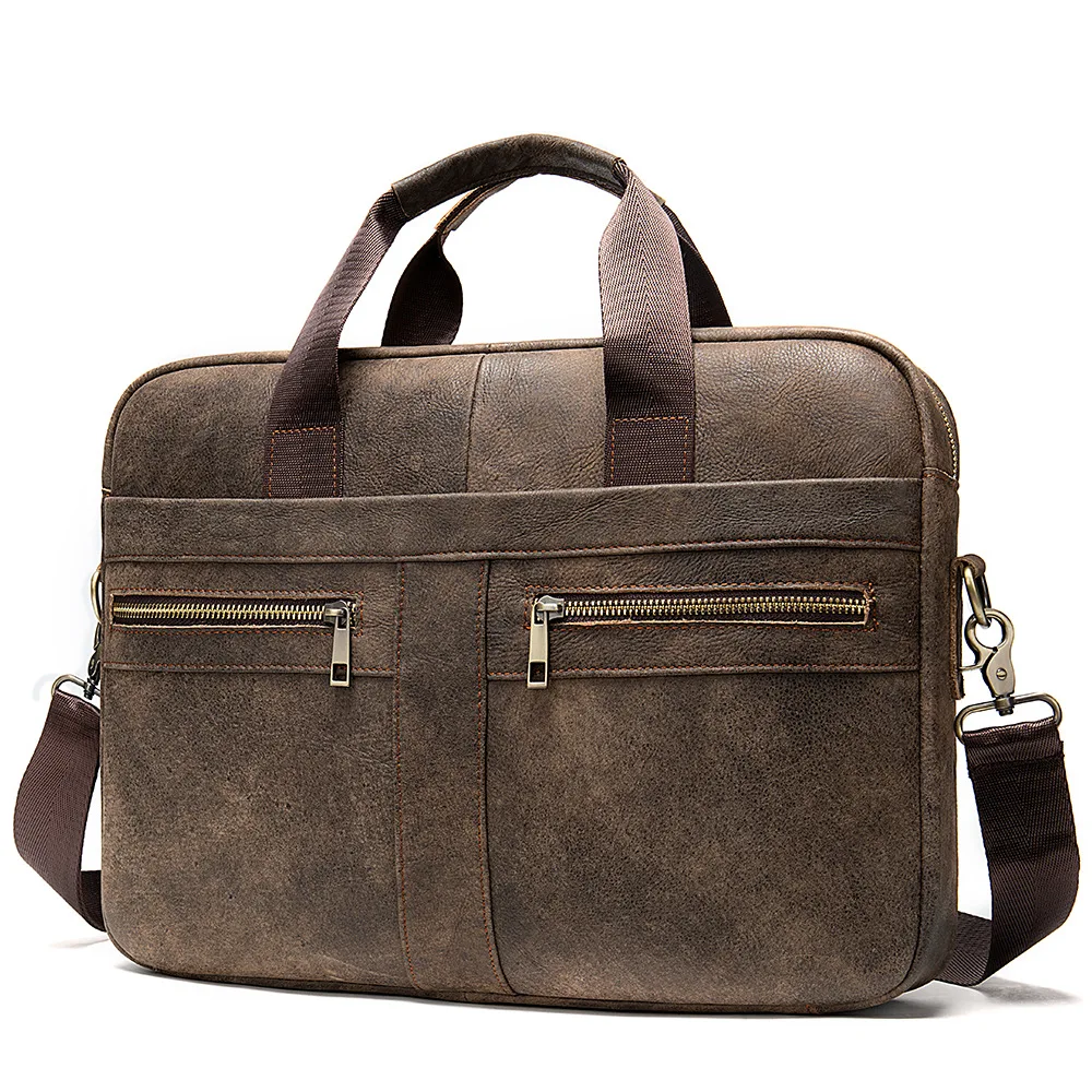 2024 Hot Selling Genuine Leather Business Computer Custom Messenger Bag Laptop Briefcase For Men