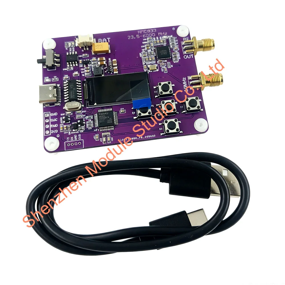 hmc833-6ghz-rf-signal-source-transmitter-096inch-oled-screen-display-type-c-generator-module-charging-module