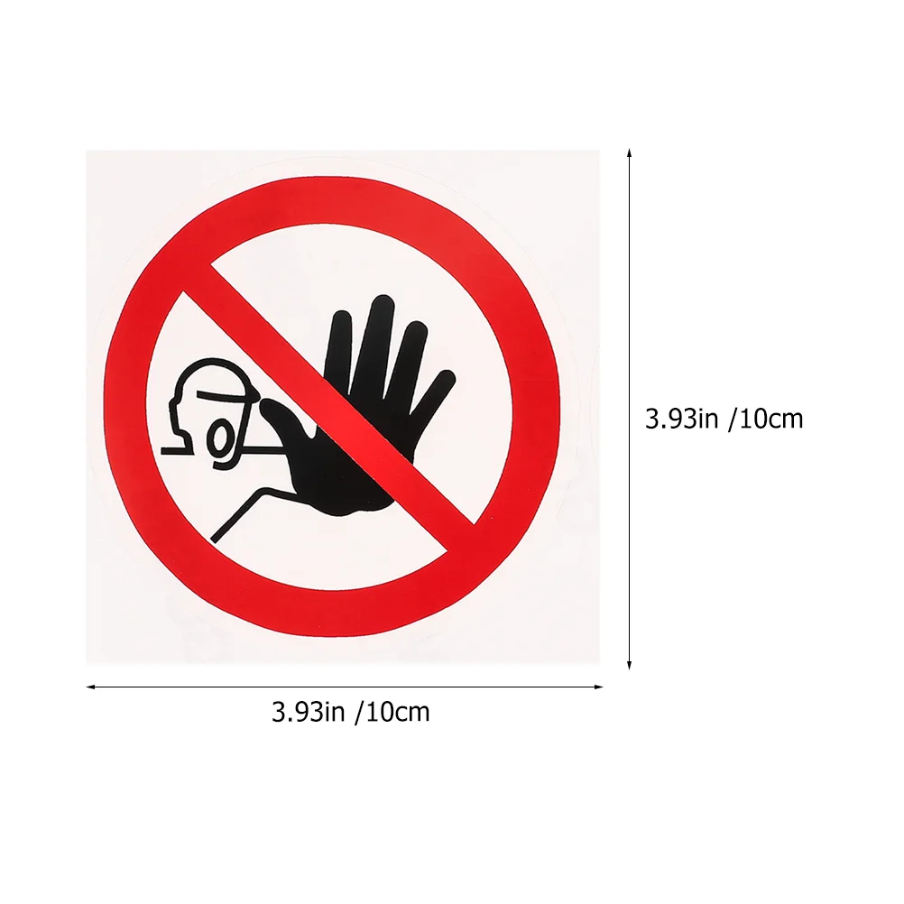 5 Pcs Warning Stickers Equipment Room Security Caution Sign Applique No Admittance Labels Decal Self-adhesive Vinyl