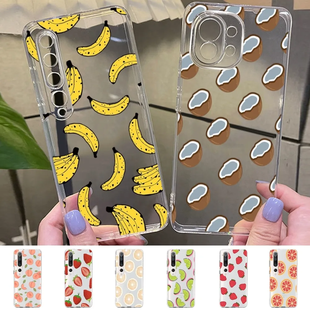 Fashion Summer Fruit Phone Case For Samsung S 20 21 22 23 for Redmi Note7 8 9 10 for Huawei P20 30 40 Clear Case