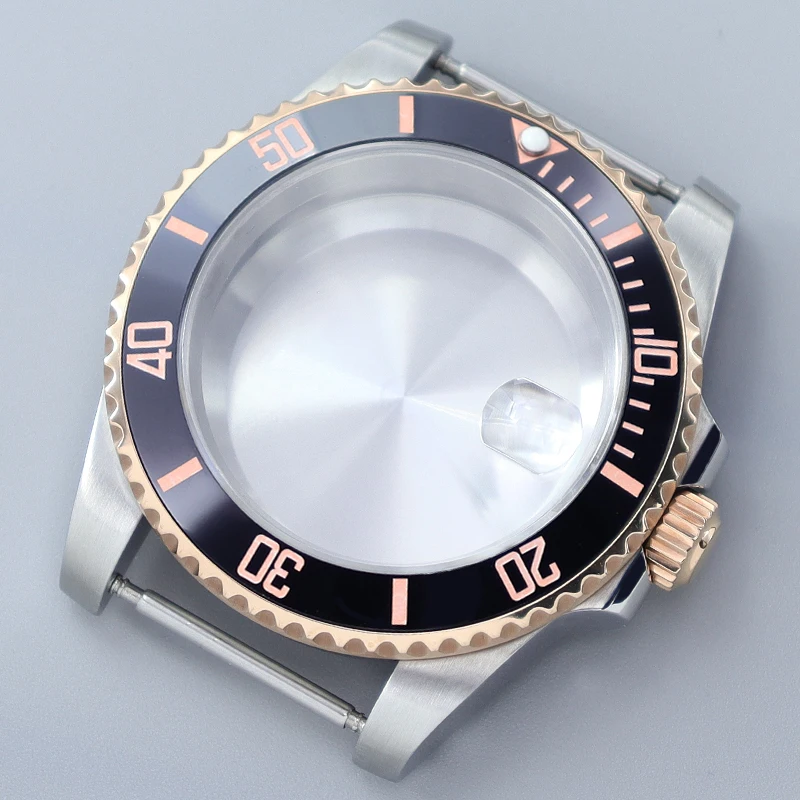 

Fenya 40mm Watch Case Sapphire Crystal watch parts Diver Case Rose Gold SUB bezel for Seiko NH35 NH36 8205 Movement Submariner