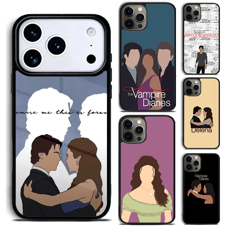 Чехол для телефона «Дневники вампира» с Дэймоном и Эленой для iPhone 17, 16, 15, 14, 13, 12, 11 Pro Max Plus, 17 Air, мягкий силиконовый чехол