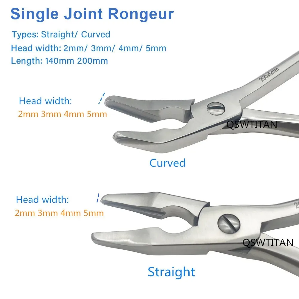 140mm / 200mm Straight /Curved Bone Rongeurs Orthopedic Surgical Instruments for Pet Animal Use
