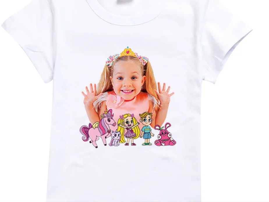 Cute Diana Show Clothes Kids Short Sleeve T-shirts Baby Girls Tops Teenager Boys Pullover Tshirts Tops