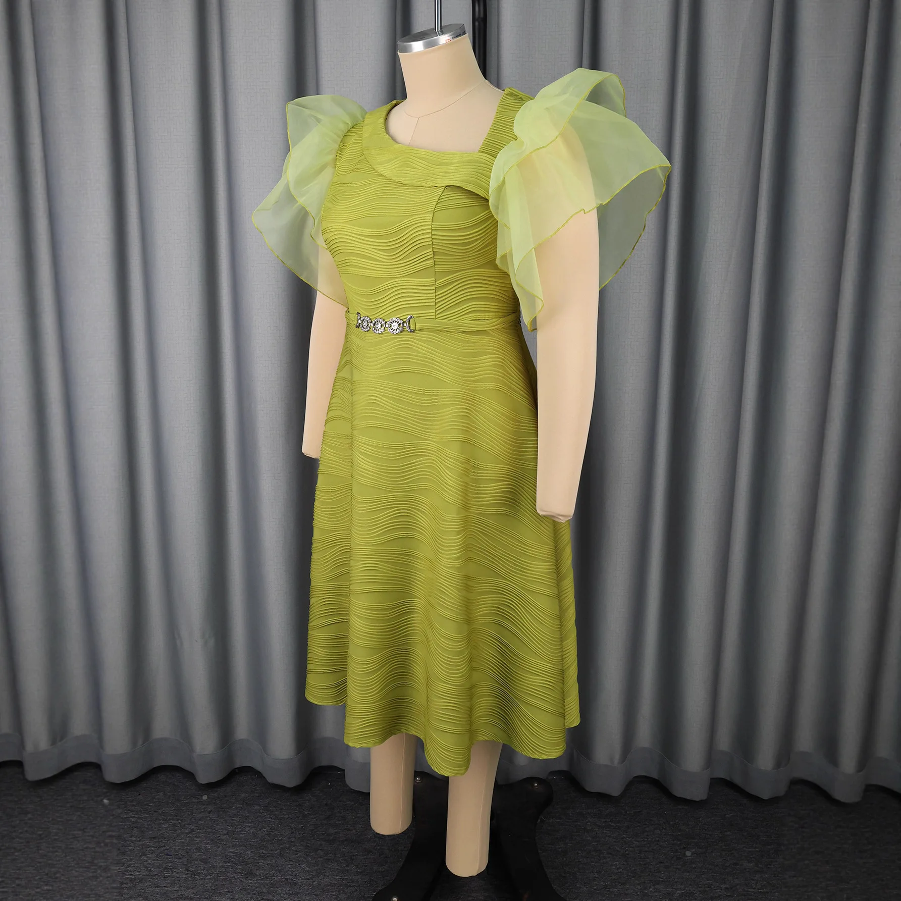 S-4XLプラスサイズのアフリカンドレス、女性用秋のエレガントな半袖イブニングパーティミディドレス、ダシキアフリカ服