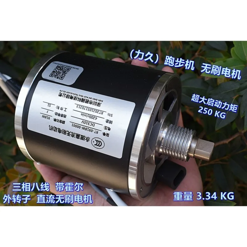 High Power Treadmill Brushless Motor DC310V 4200 Rpm External Rotor Three-phase Eight Wire With Hall