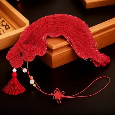 

Secure Red Martial Arts Pendant Bright Tail Decor Durable Ornament For Tai-Chi Sword Chinese Sword Pendant Tassel Decoration