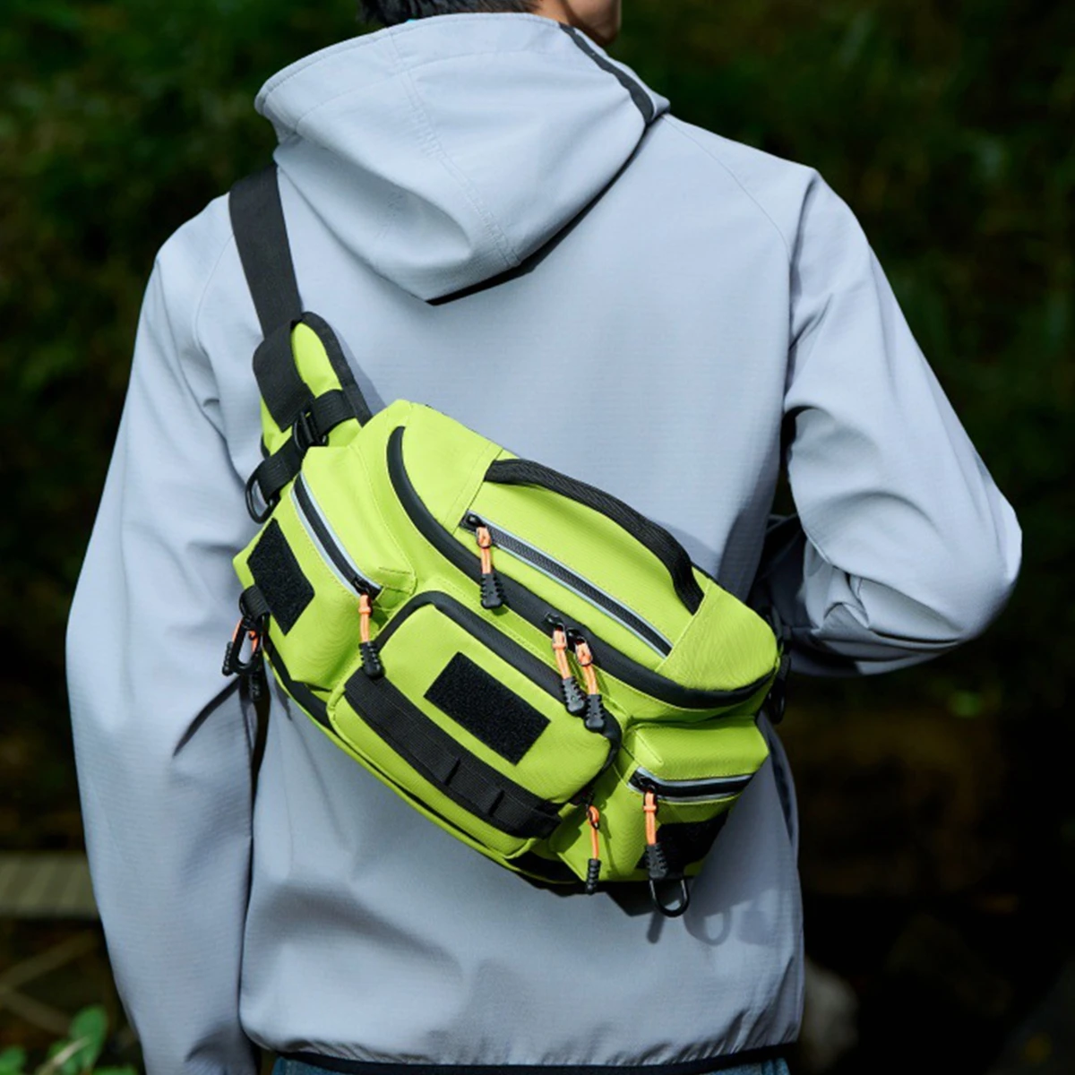Men's Fashion Lure Waist Bag Molle Sports Hunting Fanny Pack Outdoor Hiking Running Cycling Rig Pouch Multi-pockets Chest Bag