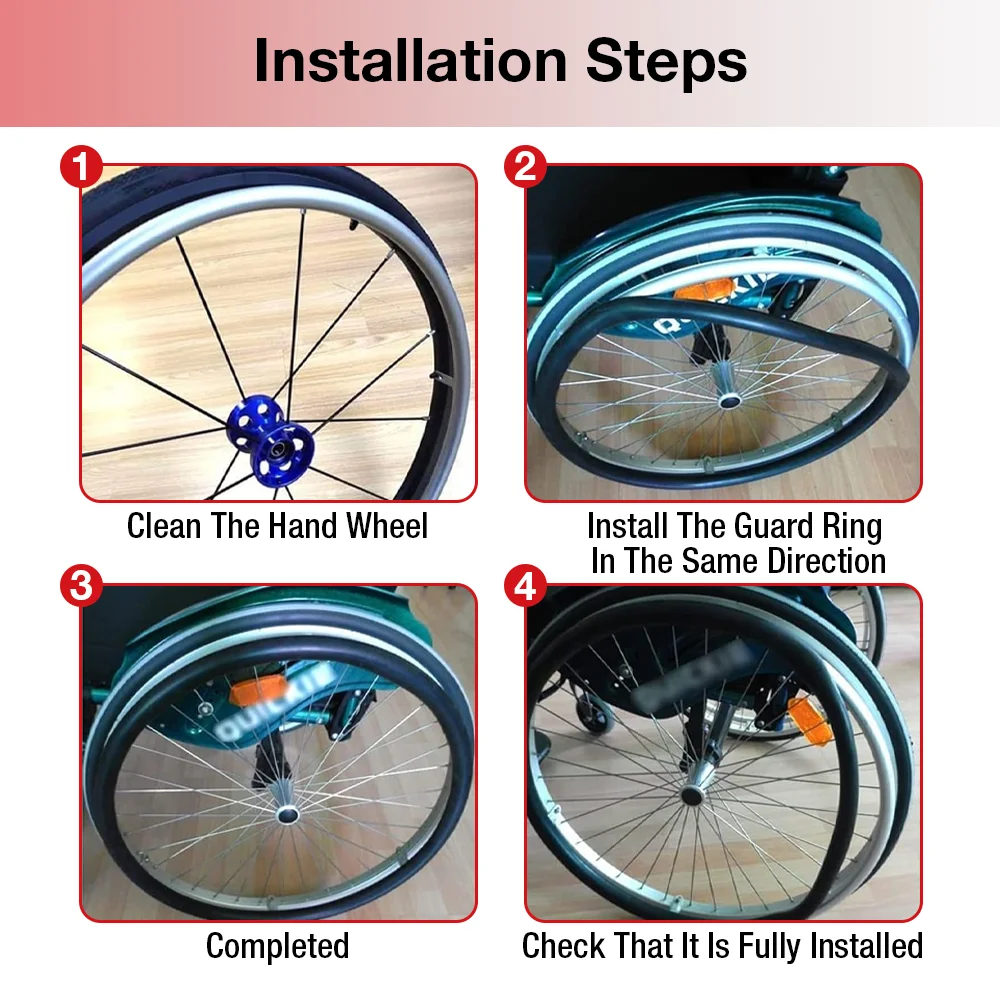 24In Wheelchair Wheel Protector, Manual Wheelchair Accessorie Multi-Color Silicone Push Handle Cover, Wheelchair Anti-Slip Cover