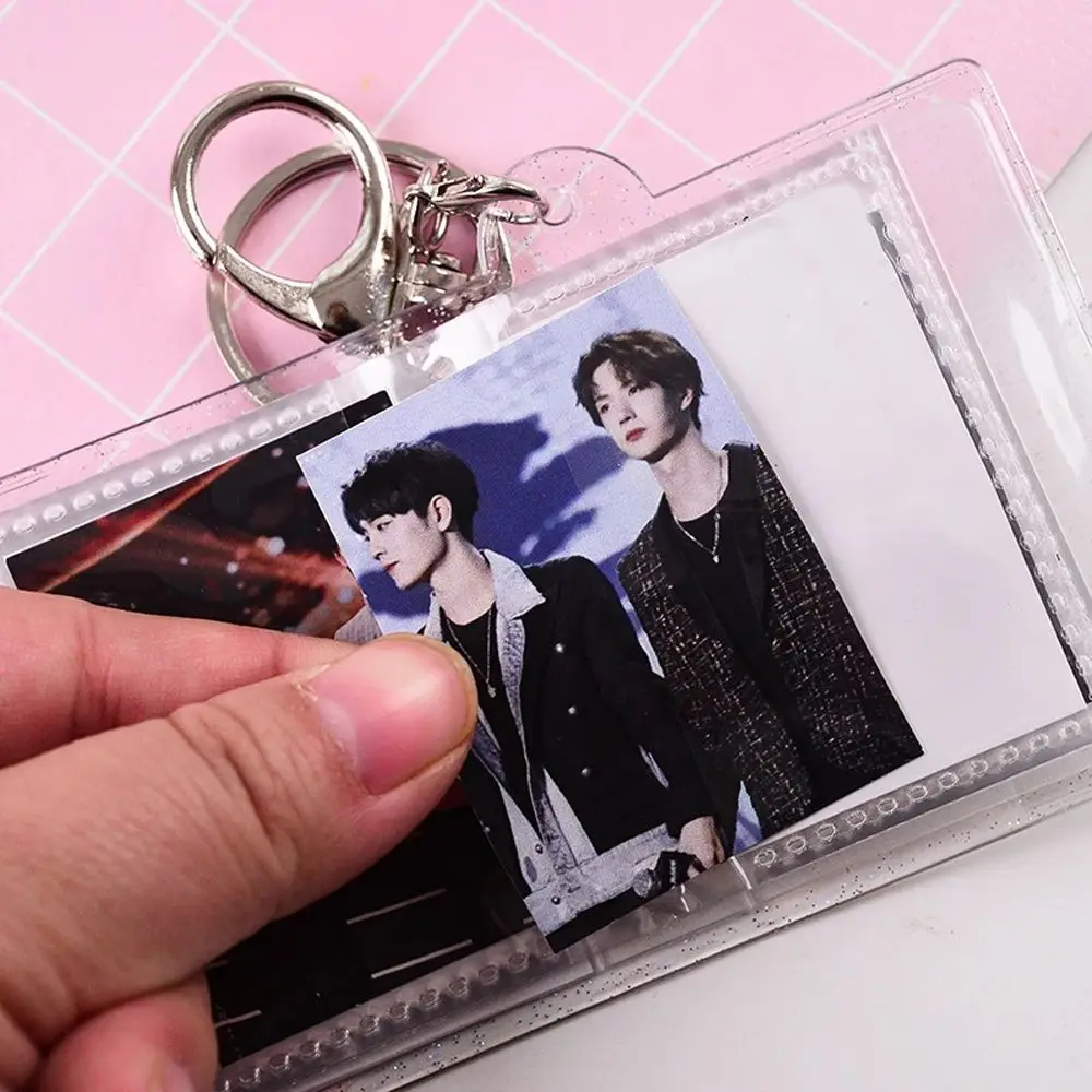 Photo Holder Photo Keychain Storage Book Binder Pocket Collection Card Holder Card Book Keyring Photo Album Keychain Card Bag
