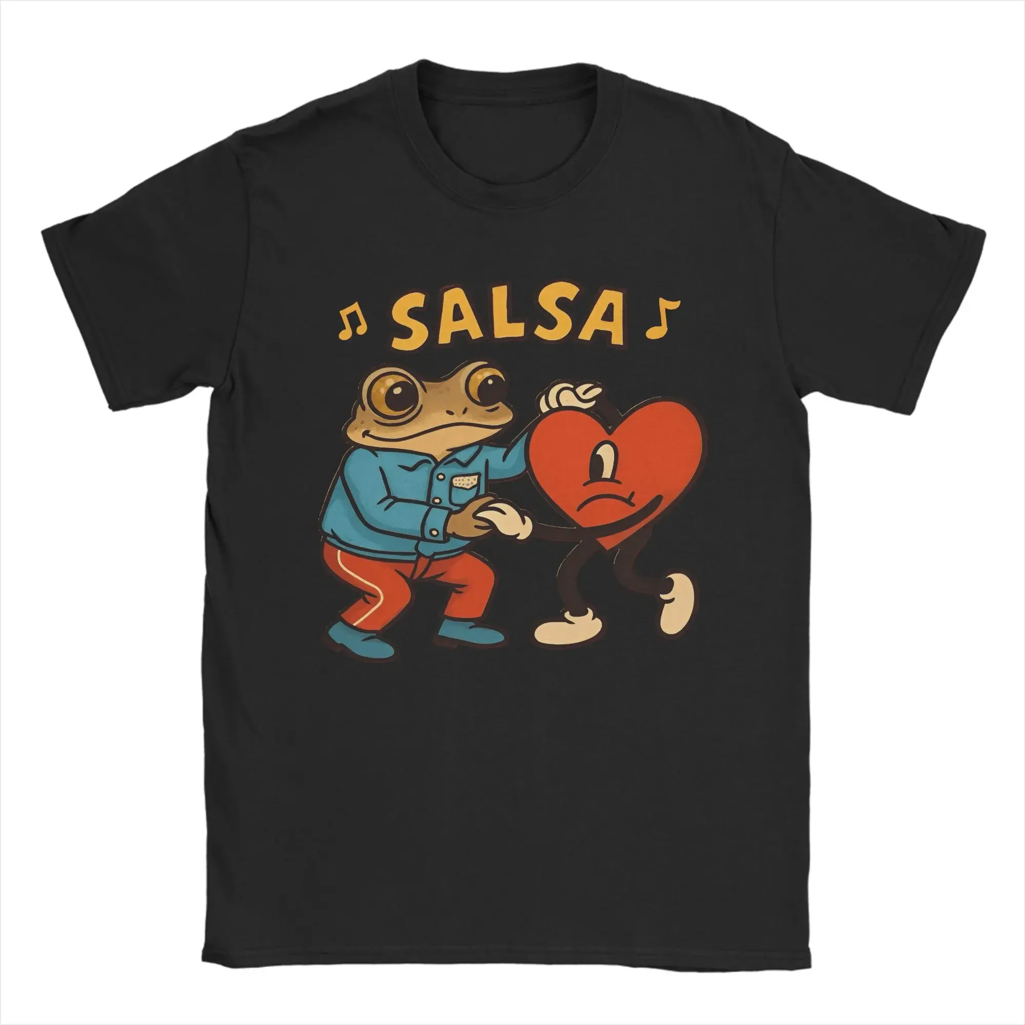 Camiseta Oversize de Verano 2026, Transpirable, Mezcla de Algodón, Diseño Retro con Estampado Gráfico de Rana y Corazón, Unisex, Estilo Casual Urbano