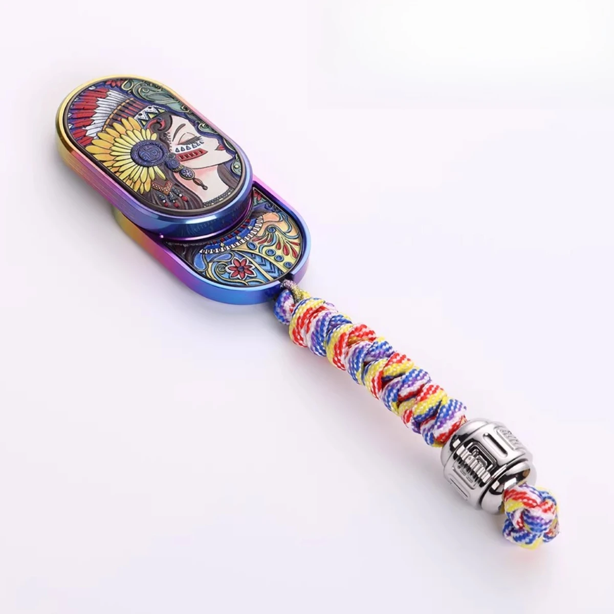 Titanium Alloy Metal Fidget Magnetic Push Card Plate Rotating Ratchet Wheel Mechanical Slider EDC Stress Relief Sensory Toy