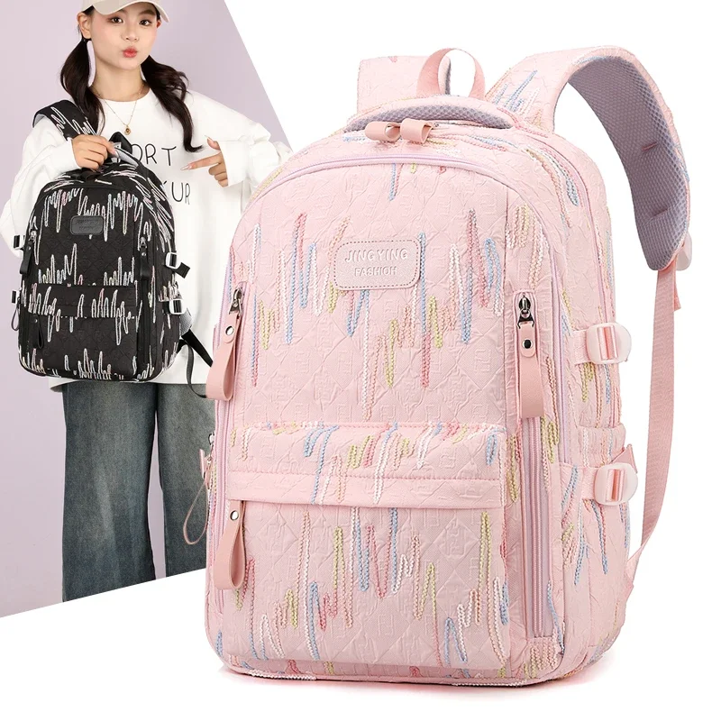 Mochila escolar para mujer, estudiante de secundaria, estilo universitario, mochila de clase, nueva mochila ligera de gran capacidad