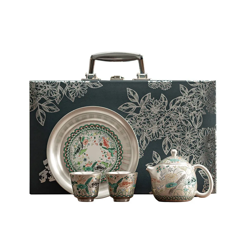 

Retro one pot two cups small set ceramic teapot teacup gift kung fu tea set