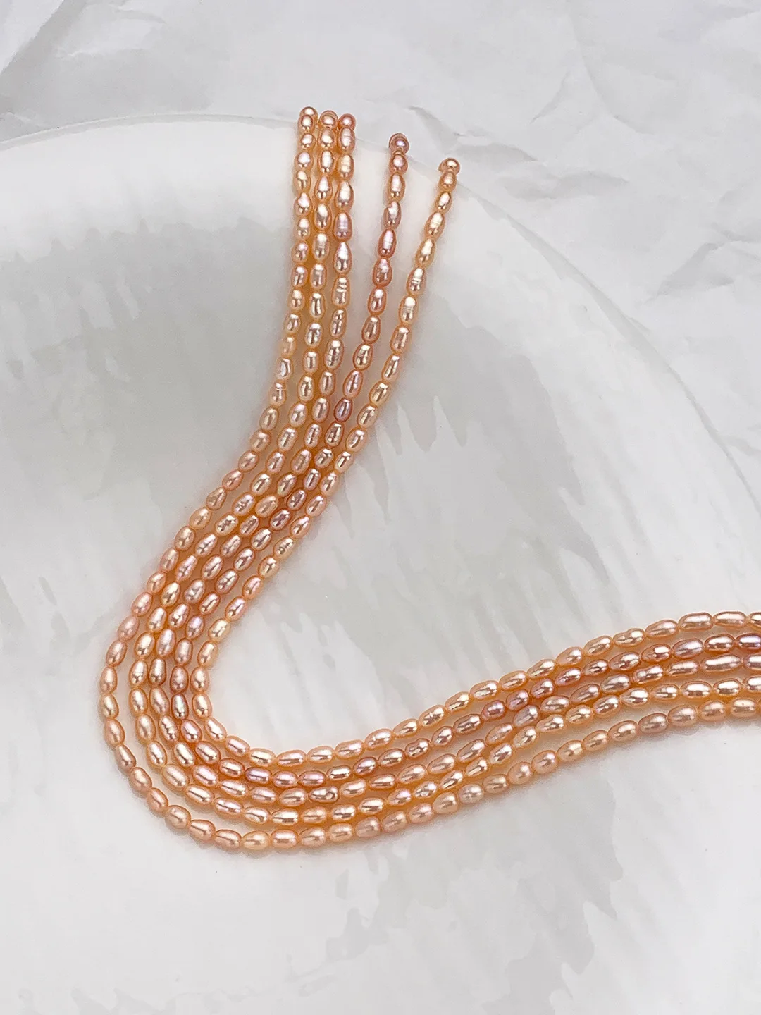 

3-3.5mm Strong Light Natural Freshwater Pearl Rice Beads Charms for DIY Necklace Bracelets Jewelry Making Handicraft Accessories