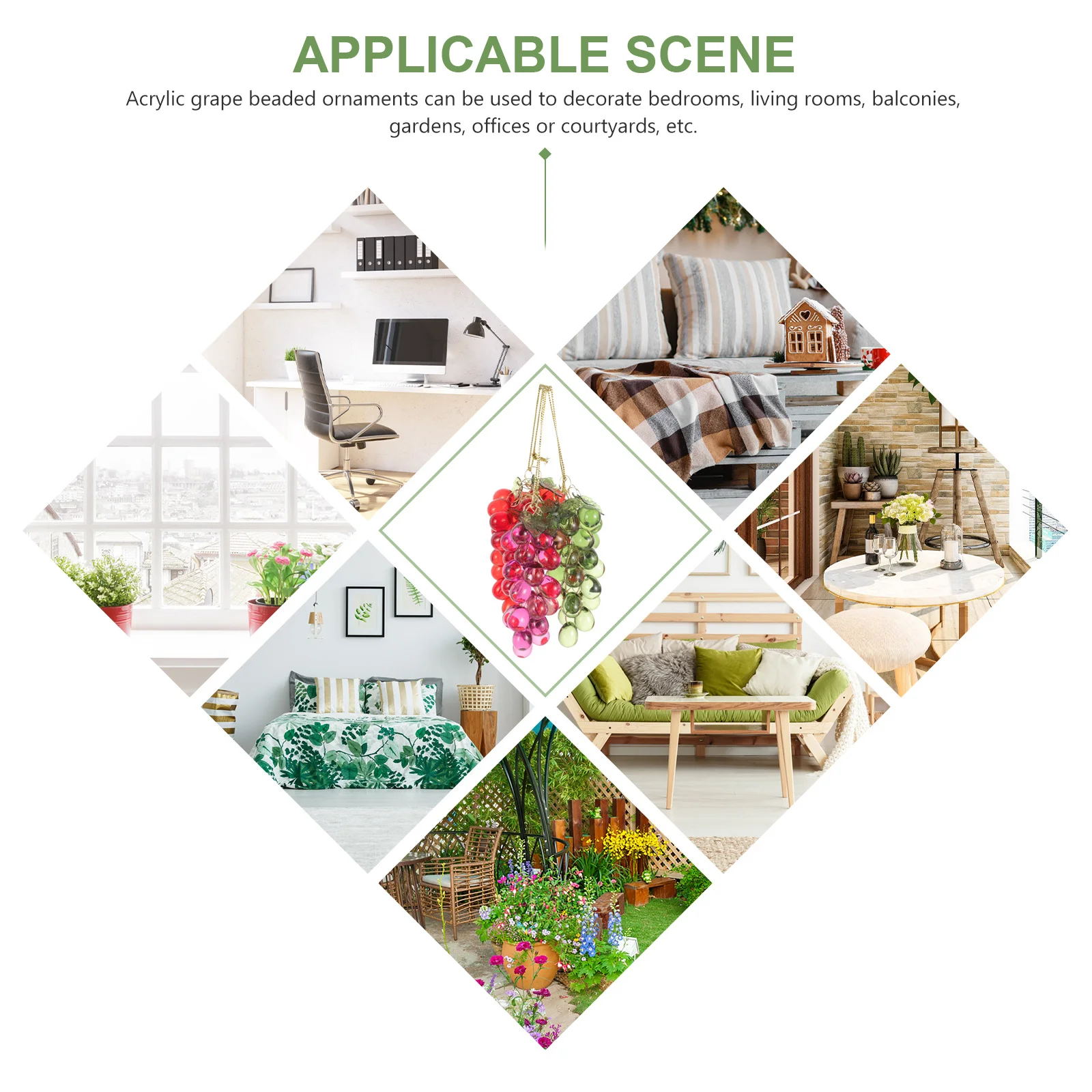 

3 Pcs Fruit Ornament Decoration Carnival Decorations Hanging Grapes Decorative Ornaments