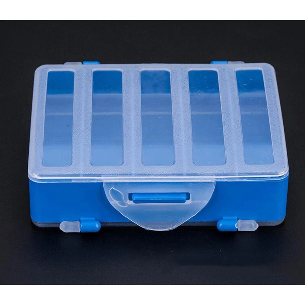 

2pcs Fishing Hook Organizer Box Transparent Lid Durable Abs Plastic Double Sided Storage Fishhooks Pendants Visible Tackle