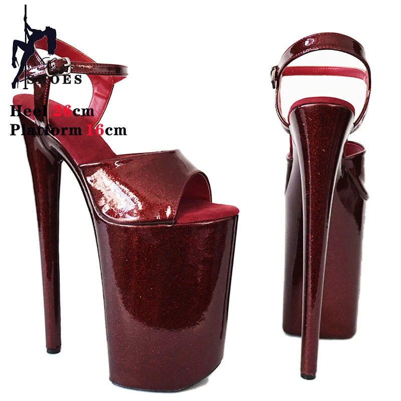 New 26cm/10Inch Glit kristal Pole Dancing Shoes Waterproof Platform Fine Heel Shoes Super High Heel Car Model Catwalk Sandals