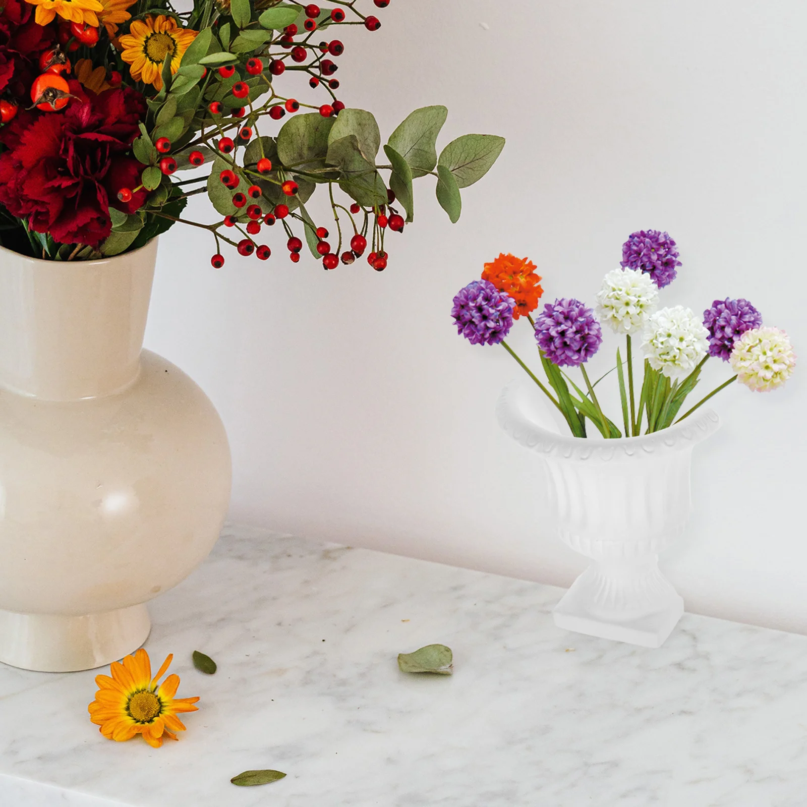 

Vintage Wall Vase Half Gypsum Flower Holder Retro Wall Mounted Floral Decor Unique Half Bottle Shape Vase Home Living Room