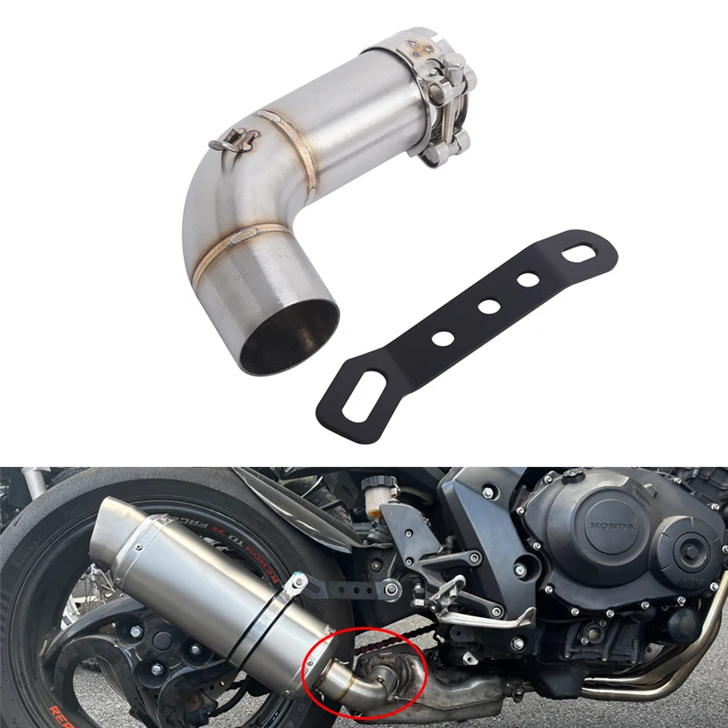 

For Honda CB1000R 2008-2016 Motorcycle Mid Exhaust Link Pipe Slip On System Stainlee Steel Connect 51mm Muffler