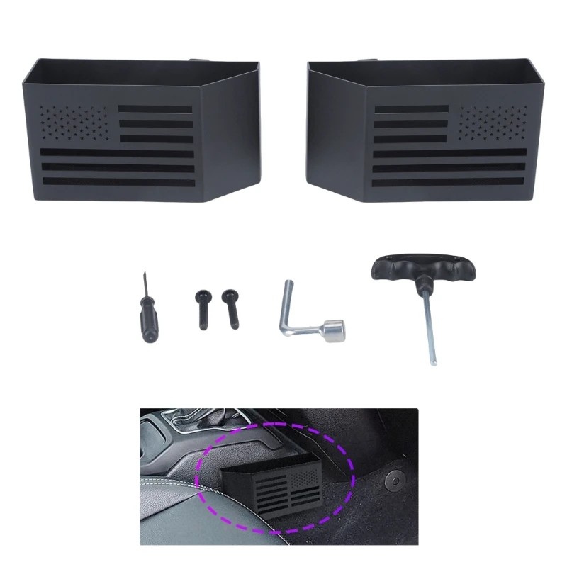 Center Console Storage Box, Carbon Steel Cabin Tray for Phones, Cards and Small Carry Items with Black Finish Use X37F