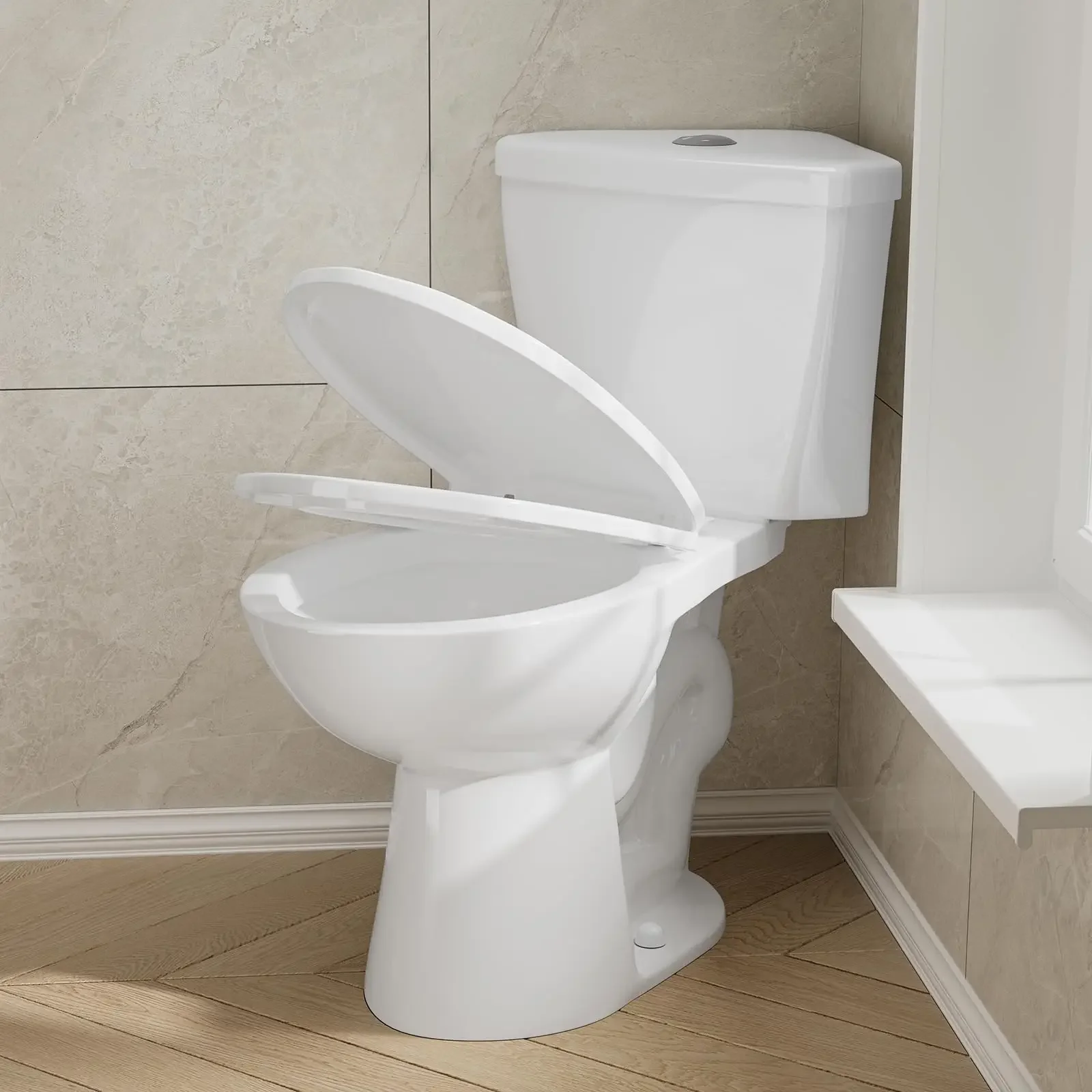 Toilet Elongated, Compact 17.2