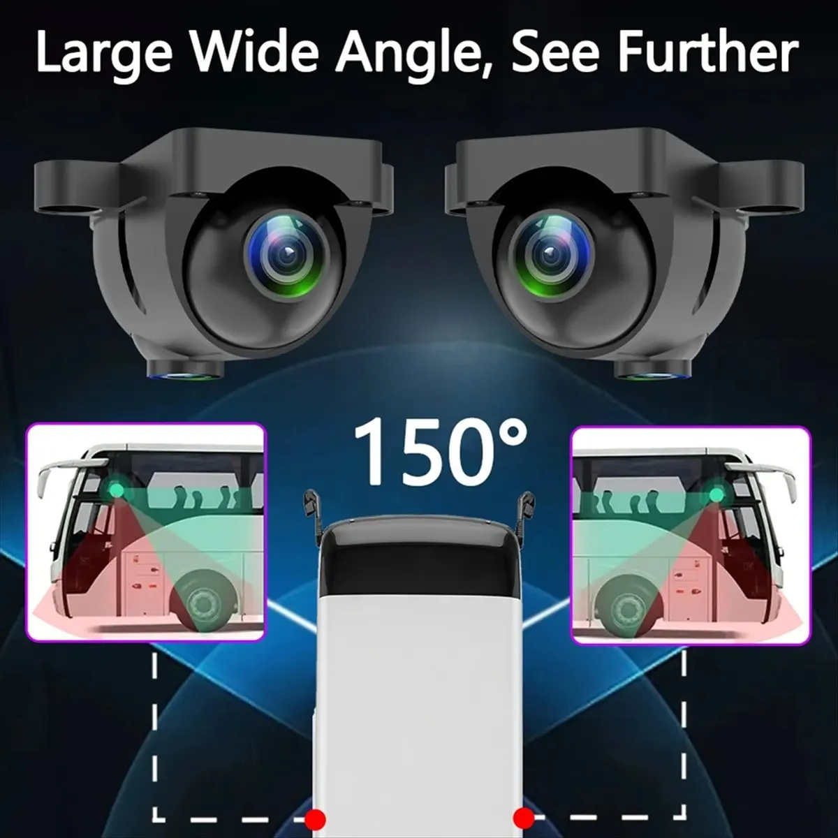M85K 1080P Side View AHD Camera 12V Starlight Night Vision WDR DNR IP68 Vehicle Reverse Surveillance Camera for Car/Bus/Truck