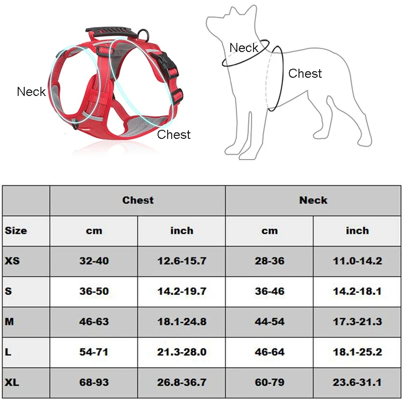 No Pull Large Dog Harness Adjustable Medium Dog Harnesses Reflective Summer Big Dogs Vest Husky Golden Retriever Pet Accessories