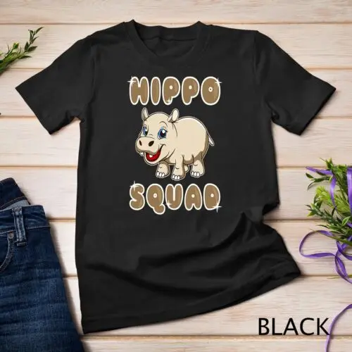 Hippo Squad Hippopotamus Funny Humor Cute Animals Unisex T-shirt