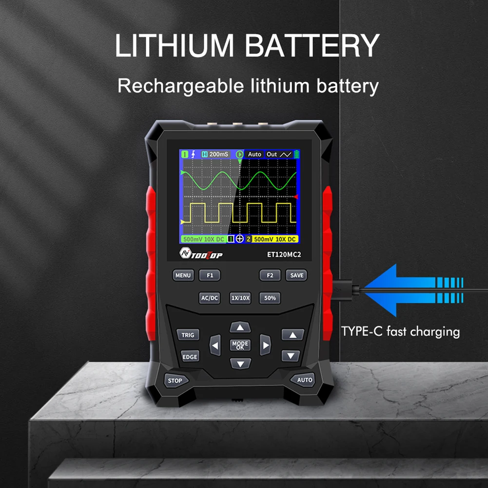 Oscilloscope Support Sinewave Trianglewave Squarewave Signal Output Time Base and Amplitude Adjustable 2500 Waveforms Storage