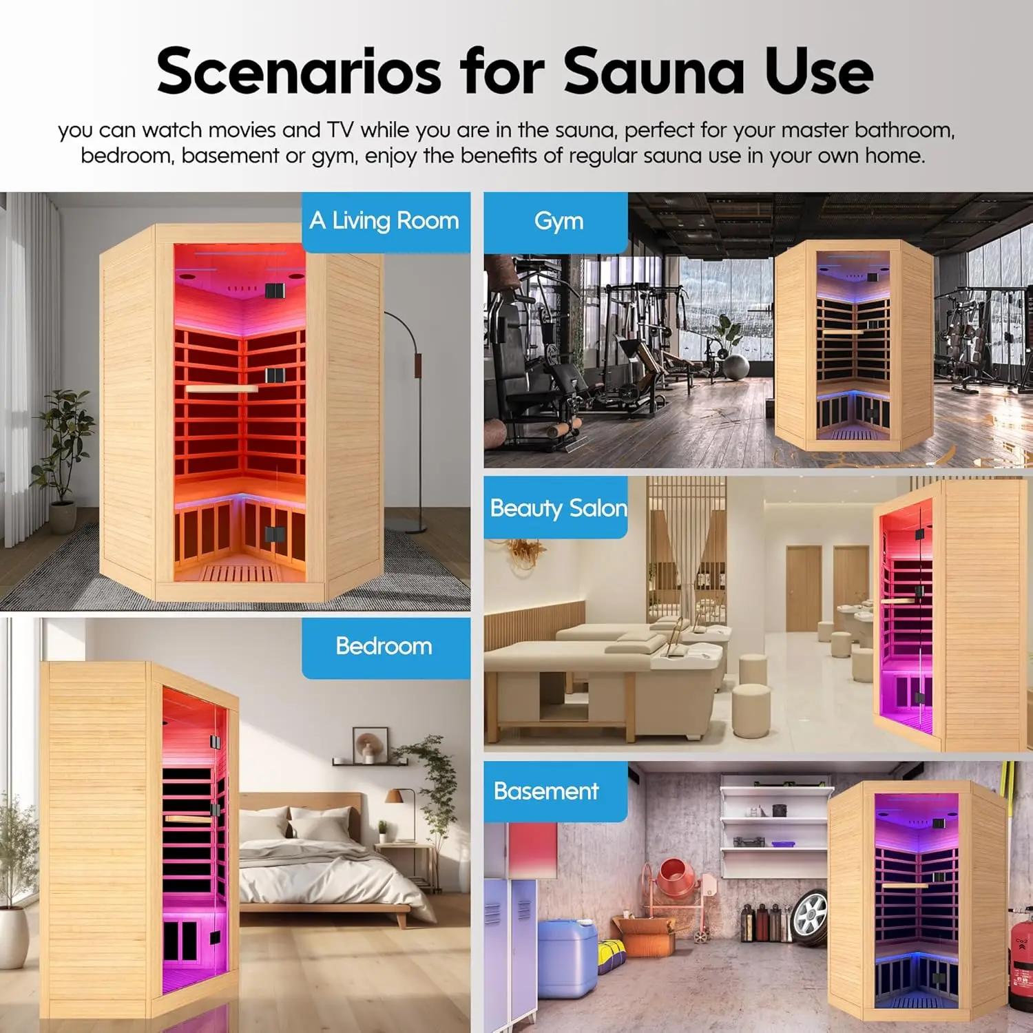 Ver Infrarood Sauna 2-3 Persoons Thuis Sauna Met Beste Rood Licht Therapie Voor Lichaam Indoor Sauna Zelfzorg Thuis Spa Kamer Okoume