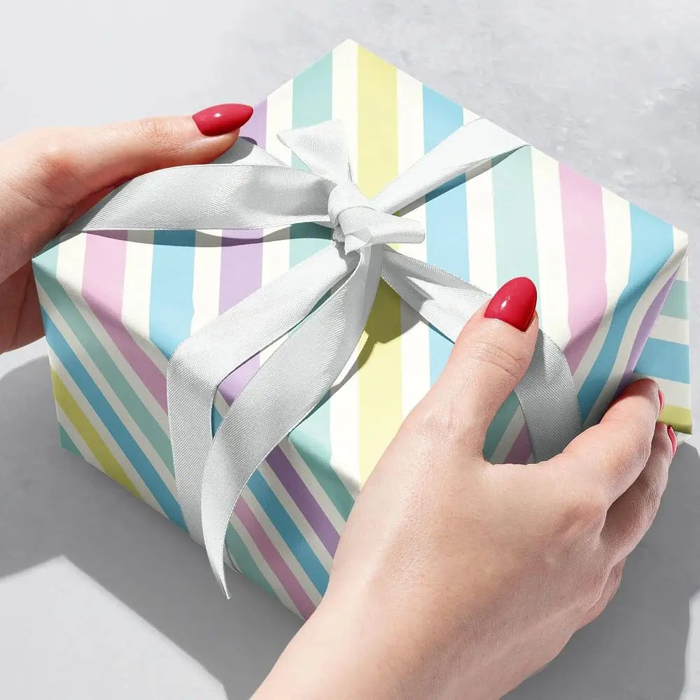 Pastel Striped Gift Wrap, 417ft x 24in, Half Ream, Everyday Wrapping Essentials